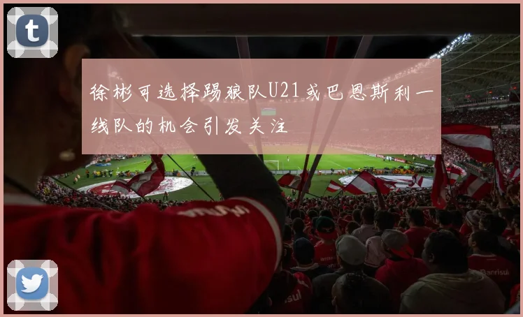 徐彬可选择踢狼队U21或巴恩斯利一线队的机会引发关注